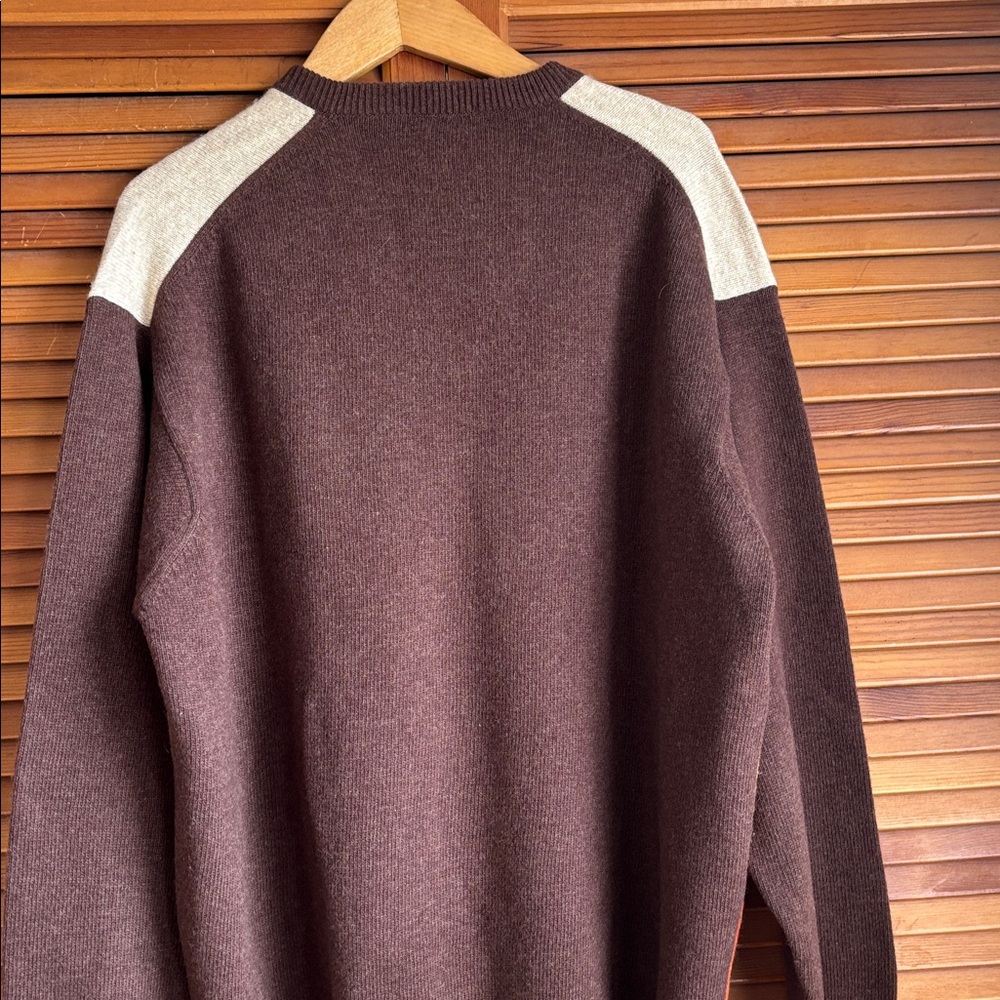 Coins Moore Colorful Merino Wool V-Neck Vintage Sweater size‎ XL - Picture 7 of 14
